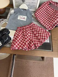 StyleCast x Revolte Girls Printed Round Neck Sleeveless Top With Skirt