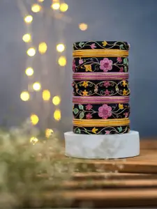 Taasha Craft Set Of 9 Cotton Threads Handcrafted Bangle