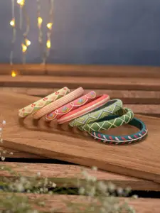 Taasha Craft Set Of 7 Thread Work Bangles