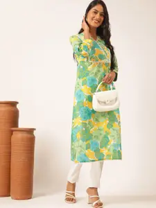 Vbuyz Floral Printed Pure Cotton Straight Kurta