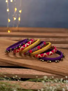 Taasha Craft Set Of 7 Thread & Beaded Bangles