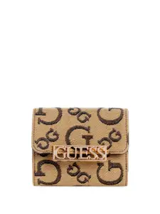 GUESS Women CARRBORO Woven Design Three Fold Wallet