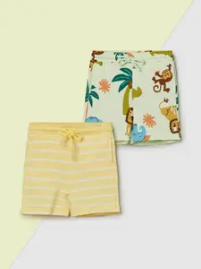 max Boys Pack Of 2 Floral Printed Cotton Shorts
