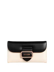 GUESS Women DORCHESTER Colourblocked PU Three Fold Wallet