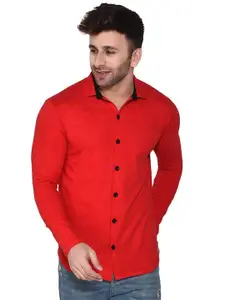 BEYOU FASHION Spread Collar Long Sleeves Cotton Casual Shirt