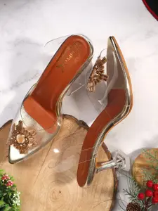 DIPYO Women Peep Toe Kitten Heel Sandals