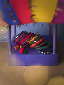 Taasha Craft Set Of 11 Stone-Studded & Beaded Bangles