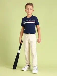 U.S. Polo Assn. Kids Boys Embroidered Regular Fit Joggers