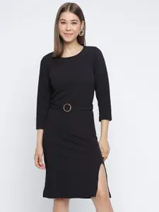 DressBerry Solid Sheath Dress Comes with a belt