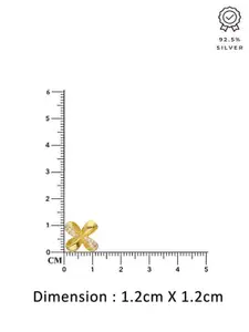 KAI JEWEL 92.5 Sterling Silver Gold-Plated CZ-Studded Floral Shaped Minimalistic Studs