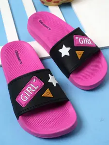 GLISSERS Girls Self Design Embosed Sliders
