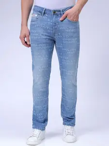 The Indian Garage Co Men Printed Slim Straight Fit Stretchable Jeans