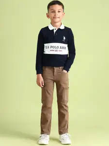 U.S. Polo Assn. Kids Boys Slim Fit Mid-Rise Light Fade Stretchable Jeans