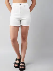 DOLCE CRUDO Women High-Rise Denim Denim Shorts