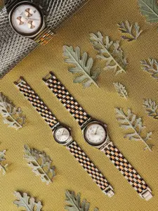 Swatch Women Dial & Stainless Steel Bracelet Style Straps Analogue Watch YSS308G