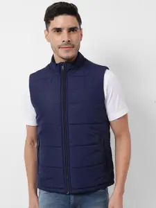 Numero Uno Men Mock Collar Solid Lightweight Gilet Jacket