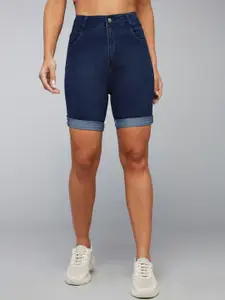 DOLCE CRUDO Women Skinny Fit High-Rise Denim Denim Shorts