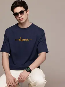 Moda Rapido Men Typography Printed Round Neck Cotton Oversized Fit T-shirt