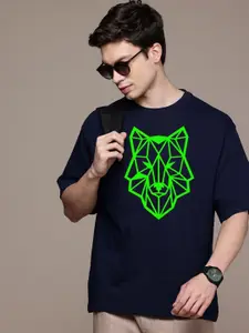 Moda Rapido Men Graphic Printed Round Neck Cotton Oversized Fit T-shirt