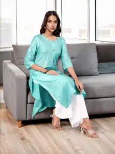 Anouk Floral Printed Gotta Patti Straight Kurta