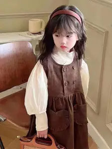 StyleCast x Revolte Girls Colourblocked Bishop Sleeve A-Line Dress