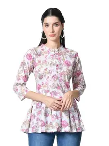 LIBOZA Women Floral Printed Pure Cotton Kurti