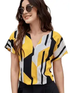 classy fashion Printed V-Neck Top