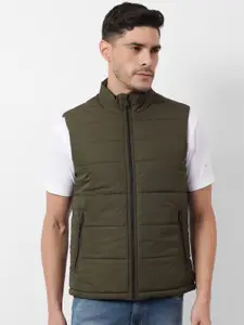 Numero Uno Men Mock Collar Solid Casual Lightweight Gilet Jacket