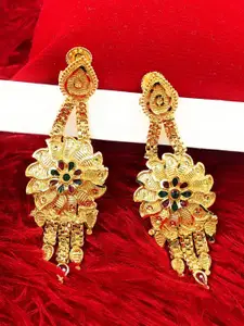 Anujeet Fashion Hub Gold Plated Contemporary Drop Earrings