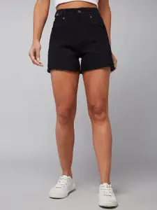 DOLCE CRUDO Women High-Rise Denim Denim Shorts