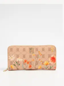 ELLE Women Floral Printed Zip Around Wallet