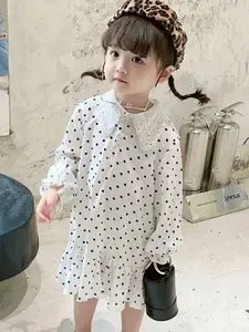 StyleCast x Revolte Girls Polka Dots Printed Peter Pan Collar A-Line Dress