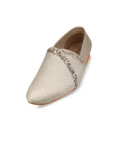 TANNY SHOES Men Woven Design Mojaris