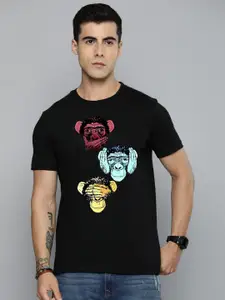 Moda Rapido Men Regular Fit Graphic Printed Round Neck Cotton T-shirt