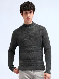 Flying Machine Men Ribbed Cotton Pullover Sweater