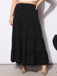 SASSAFRAS Curve Tiered Maxi Skirt