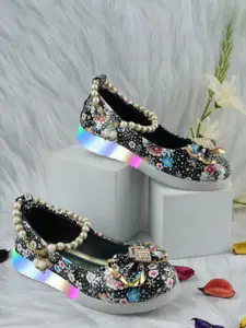 BAESD Girls Printed Party Ballerinas with Laser Cuts Flats