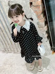 StyleCast x Revolte Girls Polka Dot Printed Peter Pan Collar A-Line Dress