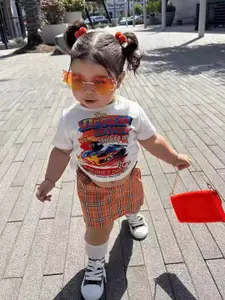 StyleCast x Revolte Girls Printed Round Neck Top with Skirt