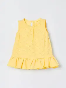 Juniors by Lifestyle Self Design Cotton Round Neck Sleeveless Top