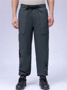 The Indian Garage Co Men Loose Fit Pure Cotton Mid-Rise Jogger