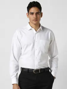 Van Heusen Men Regular Fit Spread Collar Textured Cotton Formal Shirt