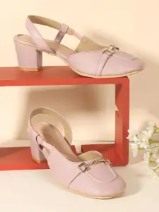 Denill Women Round Toe Block Heel Mules