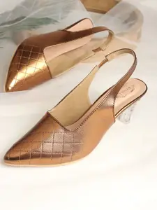 Denill Women Textured Kitten Heels Mules