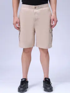 The Indian Garage Co Men Relaxed Fit Utility Pure Cotton Cargo Shorts