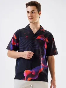 SPYKAR Men Relaxed Fit Cuban Collar Abstract Printed Casual Shirt