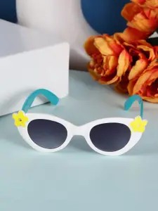 PASSION PETALS Girls Oval Sunglasses with Polarised and UV Protected Lens11-20whiteglasses