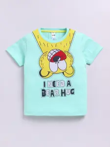 LITTLE NINJA Boys Graphic Printed Round Neck Cotton T-shirt