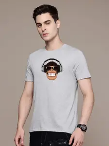 Moda Rapido Men Regular Fit Graphic Printed Round Neck Cotton T-shirt