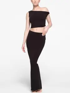 StyleCast Black One Shoulder Sleeveless Top And Skirts